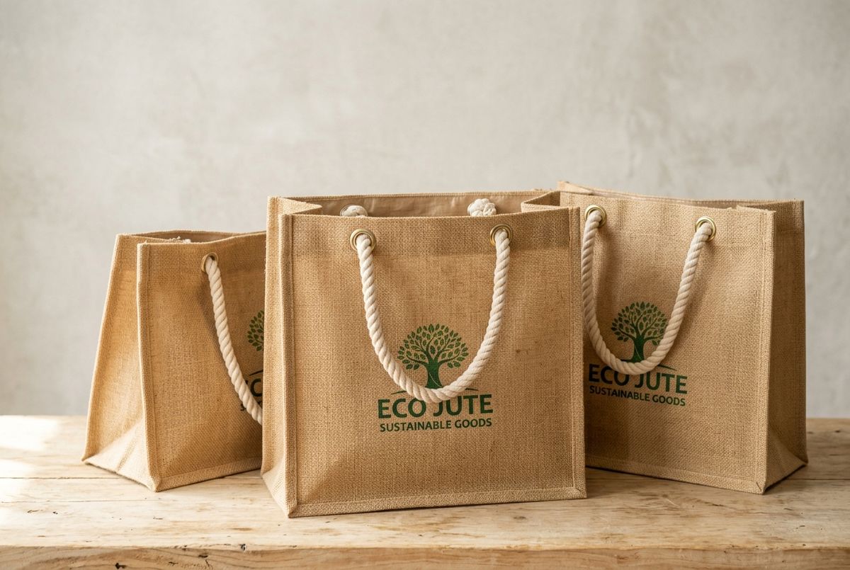 Heavy-duty eco jute tote bags with rope handles
