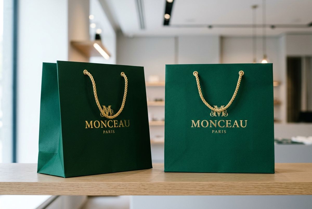 Premium laminated retail shopping bags with multi-colour print